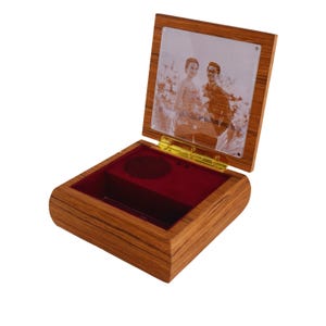 Personalized Animated Photo Music Box: Custom Melody Teak Wood