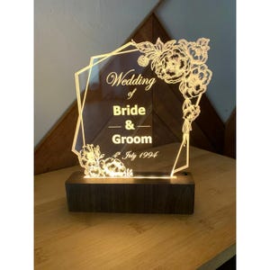 Custom Music Photo Night Light Plaque, Gift for Brides Couple Friend,  Bedroom Decor, Personalized Anniversary Gift For Wife, Birthday Gift