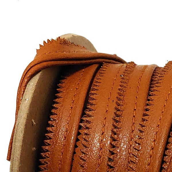 7/16" Double Cord Piping, Genuine Cowhide Leather in London Tan (3 YDS) 3769XDC - bold piping; upholstery piping;