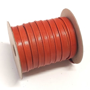 1/2" Cord Piping, Cowhide Leather in Burnt Orange (3 YDS) 3277XDB