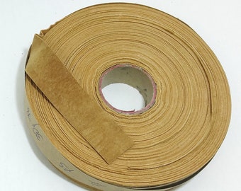 1-1/2" Flat, Pig Suede Stripping, in Creme Brulee (3 YDS) 1500NP6 trim tape; edge binding; leather tape tan, beige, light brown