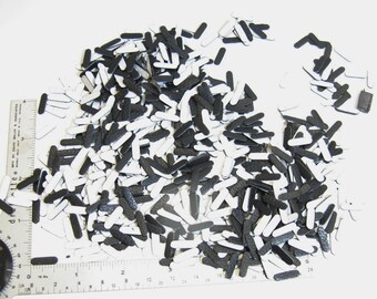 1 oz. of Real Leather Appliqués for Scrapbooking - Black - 5/8" x 1/8" - DIY, art projects, decoration, stickers, confetti