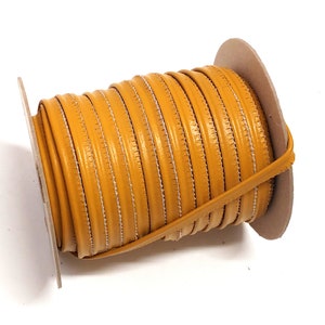 5/16&quot; Leather Cord Piping (5 yards) in Mustard Yellow Calf Split 2095XD8