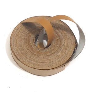 13/16&quot; Flat, Painted Split Cowhide Stripping in Camel 0812FC8 trim tape; edge binding; leather tape