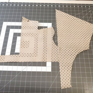 Perforated Cowhide Genuine Leather Piece 4P7 - Taupe - leather scraps; eco friendly; scrapbooking;