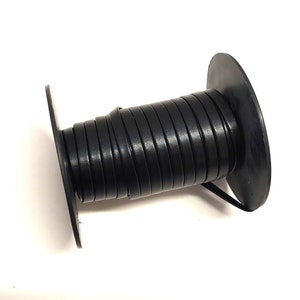 5/16&quot; Polyurethane Faux Leather Stripping in Black 010 Koram (10 yds) 0312BUKOR