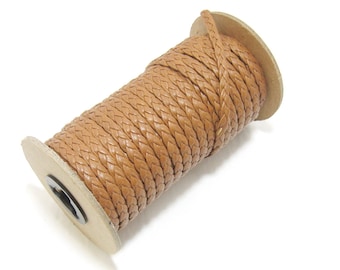 1/4 &quot;breite 3 Strängige Rindsleder Borte in Corral Braun (2.22 YDS) 0125RDB03 - Schmuckherstellung; Nähen; Basteln; Lederzierteile