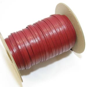 3/8&quot; Polyurethane Leatherette Stripping in Red (10 yds) 0375BUPU faux leather strips; jewelry cord; trimming; vegan leather trim
