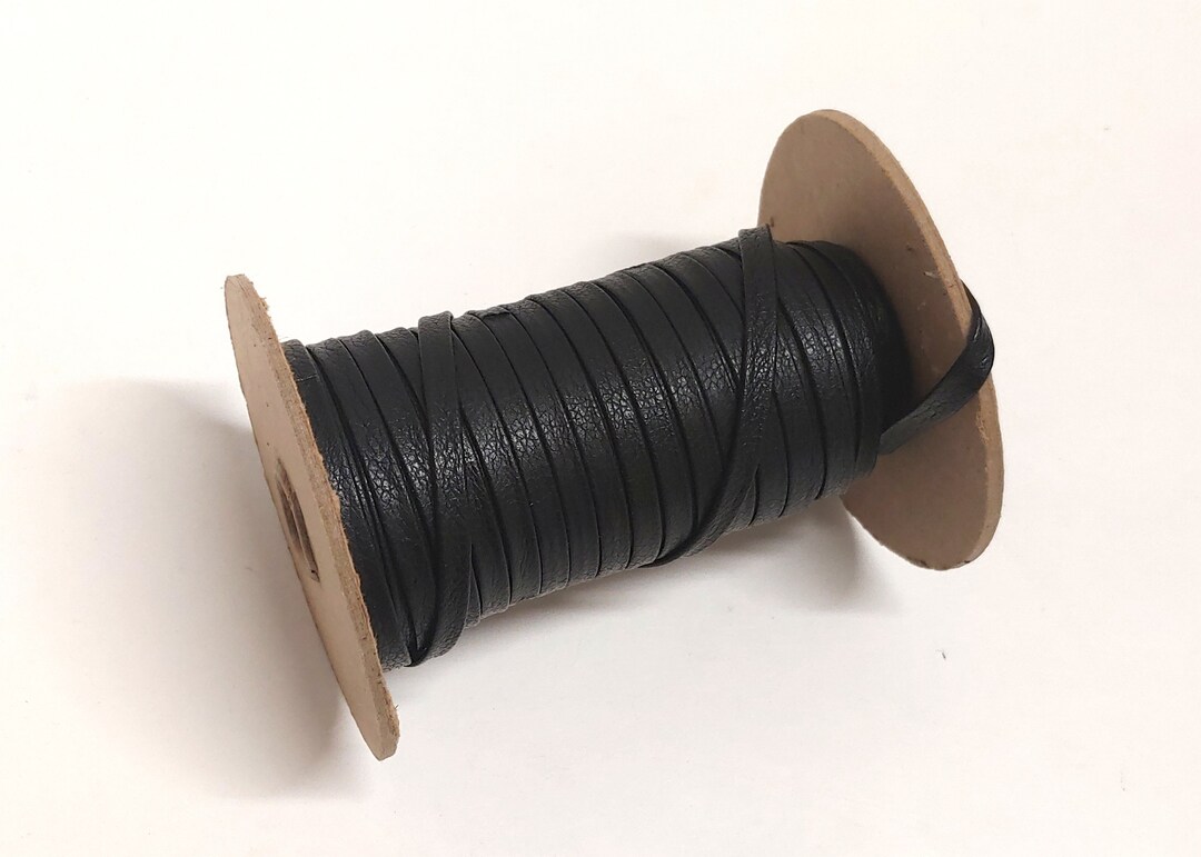 1/4 Wide Cowhide Leather Lacing in Black Fenix 5 Yds Etsy