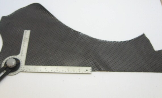 leather scraps; eco friendly; scrapbooking; crafting; leather working Beige DAMAGED LARGE Perforated Cowhide Genuine Leather Piece 3P1