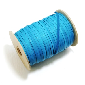 3/16&quot; Flat, Genuine Deer Leather Lacing in Turquoise (10 YDS) 0187NHH