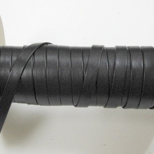 5m Doppelgefaltete Kunstlederborte in CTD Nappa Schwarz (5 m) 0312BUCTD