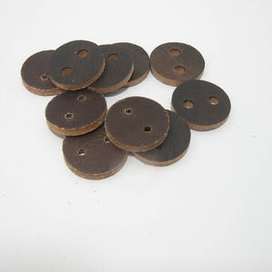 Botones/arandelas de cuero auténtico con descuento de 1" de diámetro para coser de forma redonda (2 orificios); manualidades; bricolaje; confección; carteras; bolsos; joyas; coser