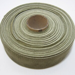 1-1/2&quot; Flat, Pig Split Suede Binding in Light Olive Green (2 YDS) 1500NP4 - large wide binding in genuine leather