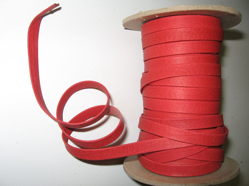 SM3252XP 4 yds Genuine Pig Leather Stripping 38 Double-Folded and Reinforced in Red