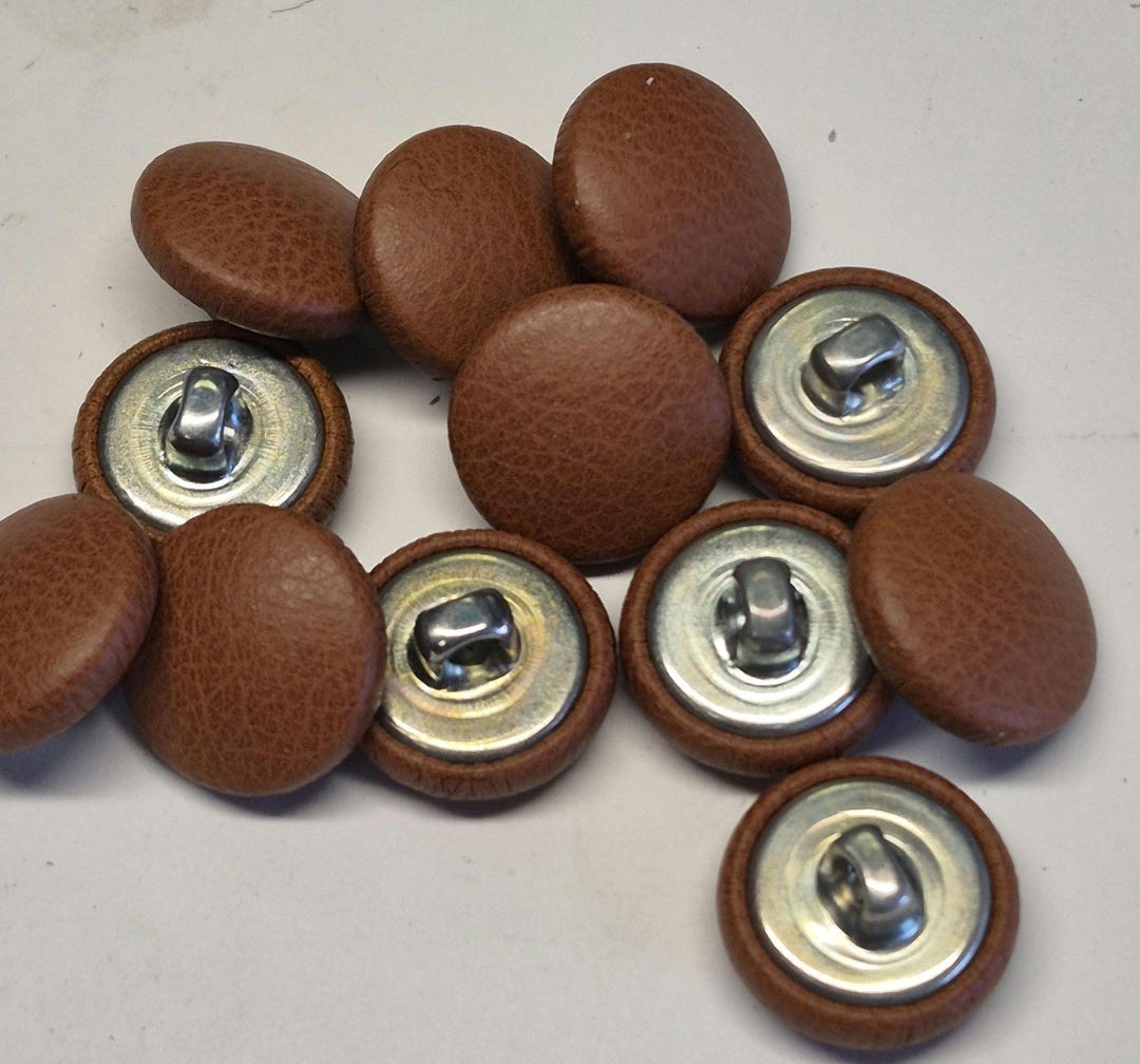 10 Cowhide Leather Covered Buttons 24 Line, Light Cognac 5/8" (16mm) - Etsy