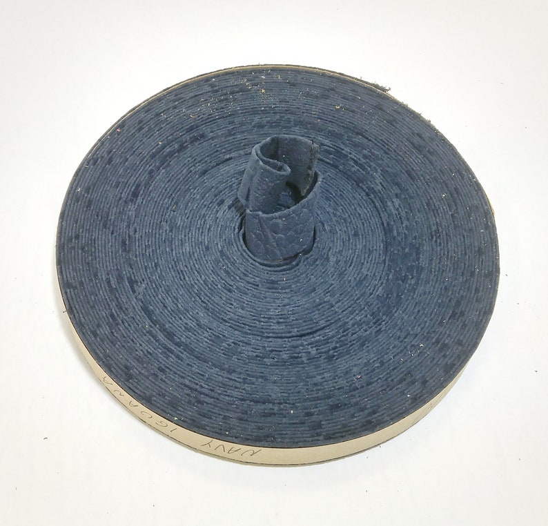 straps; faux leather; handbag; sewing; crafting 0750BUPU 5 YDS Vegan Leather Strap in Navy Iguana Print Faux Suede 34 Double Folded