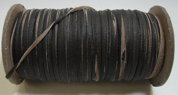 Genuine Leather Strip Cord Braiding String Lacing Craft DIY 3mm Flat 5  Yards NEW