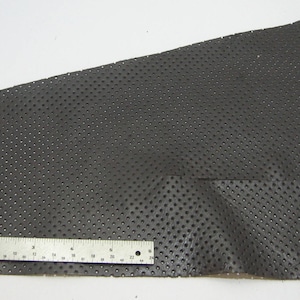 Gray/Grey Perforated Cowhide Leather Piece 112 square inches 3P1 leather scraps; eco friendly; scrapbooking; crafting