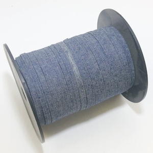 5/16&quot; 8 oz Denim Fabric Double-Folded Stripping (5 yds) 0315BTDEN strips; jewelry cord; trimming; VEGAN strips; decorative trim; sewing