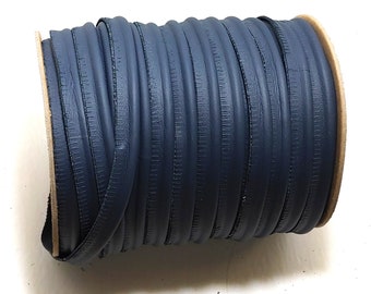 5/8" Round Cord Piping, Genuine Cowhide Leather in Dull Navy UPL (3 YDS) 3118XDD - bold piping; upholstery piping; large cushions