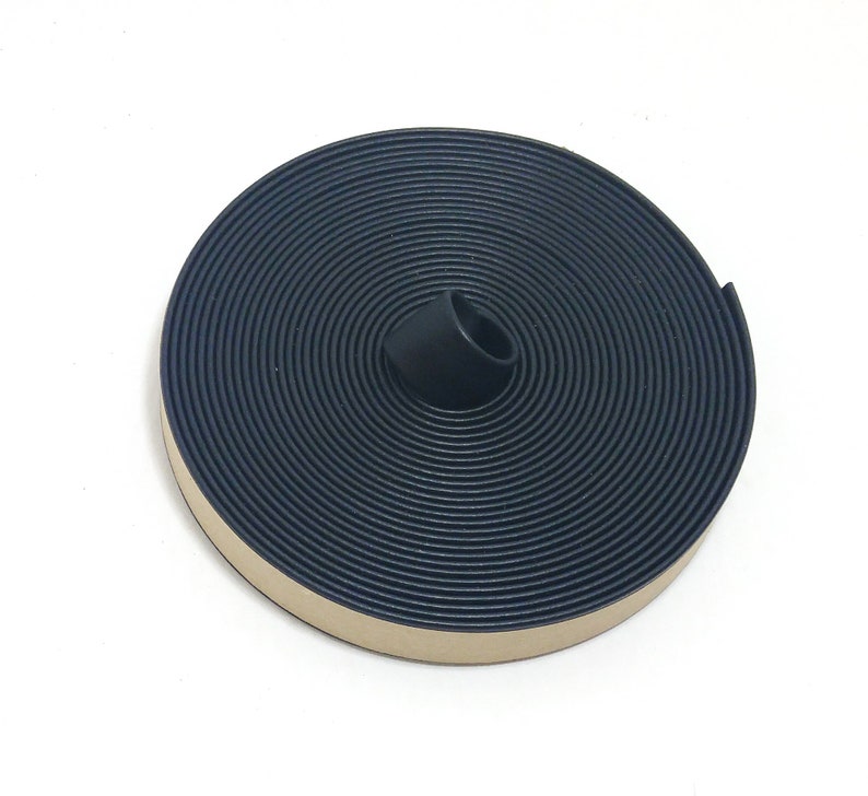 0375BVDAY vinyl 34 Double Folded Vegan Leather Strap in Black Daytona THICKNESS 0.080 5 YDS