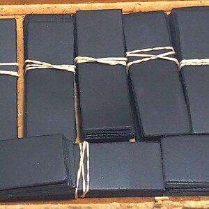 Cowhide Leather Rectangle Die Cuts -  Black 3" x 1" (10 pieces) Thickness 0.060"