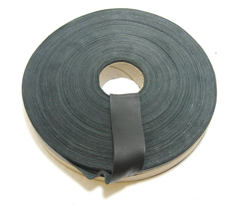 Lamb Leather Binding in Black Lambskin edge binding 1 Flat 1000NLA leather tape trim 5 YDS