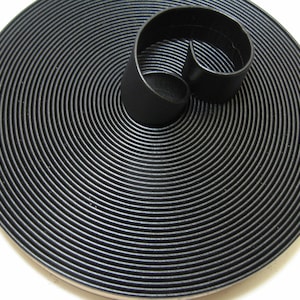 1&quot;  Double Folded, Reinforced, Polyurethane Strap in Black Record Roma (1 YD) 1000RURR