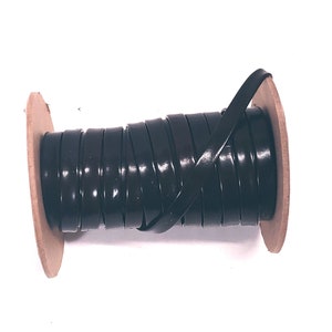 3/8&quot; wide Kid Leather Lacing in Brown KP Patent (3 yds) 3701XKA Double-Folded and Reinforced