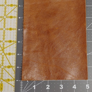 Cognac Leather Die Cut Rectangles in Genuine Cowhide Leather - brown, tan - choose your size