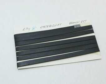 3/8" Double Folded Brown Faux Leather Lacing (2.7 yds) 0375BUNAT trim tape; edge binding; leather tape
