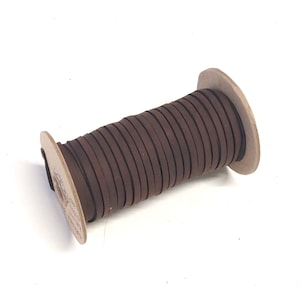 3/16&quot; Flat, Genuine Deer Leather Lacing in Brown Nubuck (14 YDS) 0187NHH