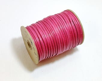 3/16" Stitched Round Reinforced Leather Jewelry Cord in Fuchsia Ray (3 YDS) 3656XDD fushia; fuchshia; fuchsia