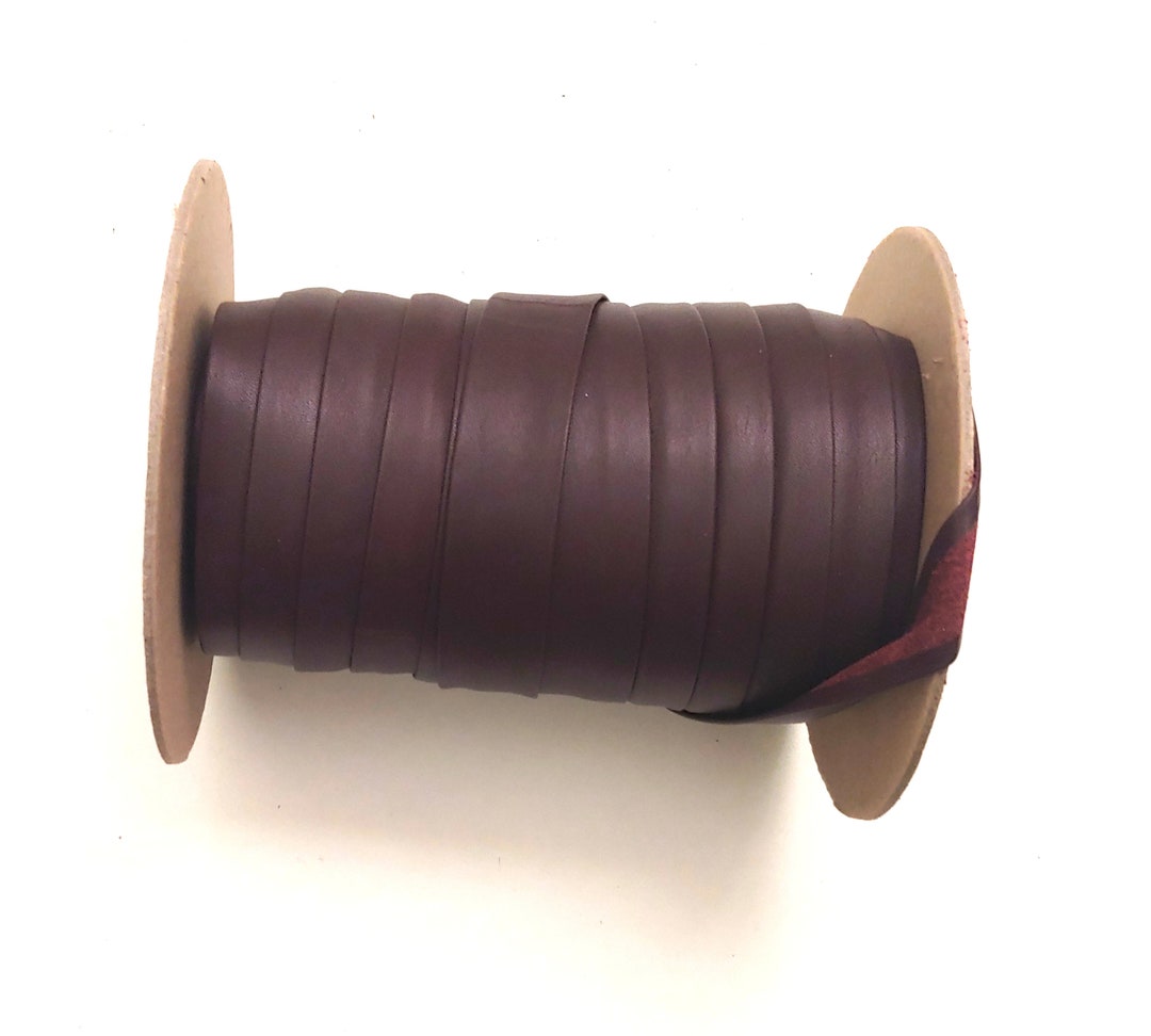 1 Wide Open Fold Genuine Leather Binding in Burgundy Climax 2 Yards 3069XDB Edge Binding Etsy