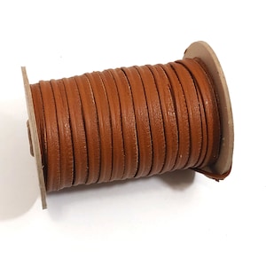 London Tan Brown Slashed Leather Cord Piping  5/16" (3 yds) 2095XDC
