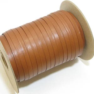 DISCOUNT 1/2" Polyurethane Leatherette Stripping in Tan Naturelle (5 yds) 0500BUNAT faux leather strips; jewelry cord; trimming; vegan