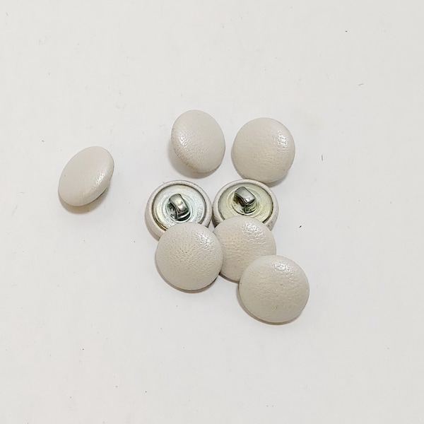 Lamb Leather Covered Buttons in Pearl - 24 line or 30 line - white; off white; eggshell; white beige