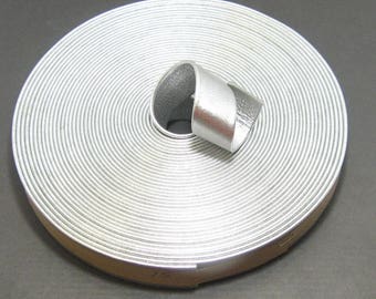 3/4 "Doppelt gefaltetes & Verstärktes Rindslederband in Silber Metallic (2 YDS) 0750RDA