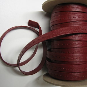 Bande à dégrafer en cuir d'agneau véritable de 1/2 po. pliée deux fois en rouge anglais (8 yds) SM3399XL
