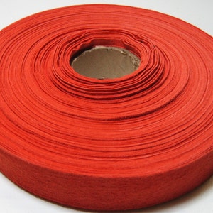 1&quot; Flat Burnt Orange split Pig Suede Binding (5 yds) 1000NP4 trim tape; edge binding; leather tape