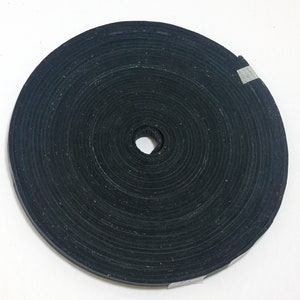 Laçage 1/2&quot; en cuir de vachette noir Fuji avec ruban de renfort (2 yards)