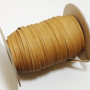 1/2 &quot;Kordelpaspel aus hellbraunem Polyurethan-Kunstleder 3277XUNW (5 YDS) Vegan freundlich;