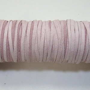 1/8&quot; Flat, Pig Suede Lacing in Pink (10 YDS) 0125NP4 jewelry cord; DIY;dream catchers; leather crafts; tassels; fringe