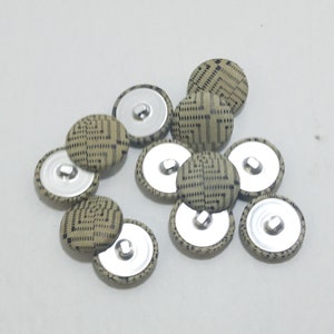 Pigskin Covered Buttons in Printed Beige Suede 30L 36L 3/4&quot; 7/8&quot; wide 19mm 22mm