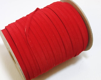 3/8" Polyurethan Wildleder-Streifen in Rot (10 m) 0375BUPU Kunstleder Streifen; Schmuckkordel; Besatz; Besatz aus veganem Leder
