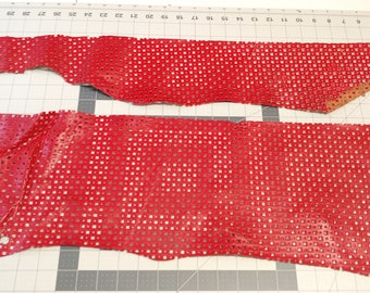 Perforiertes Rindsleder-Lederstück 4P7 - Rot - Lederreste; umweltfreundlich; Einklebeband; 2tlg