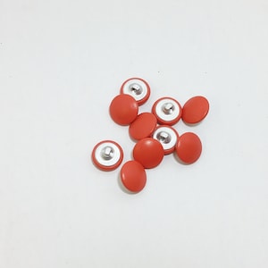 24 Line, Lambskin Leather Covered Buttons in Coral Pink Lamb (12 PC.) 5/8&quot; 16 mm