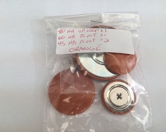 Orange Leather Covered Buttons