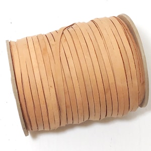 1/8&quot; Flat Cowhide Leather Lacing in Natural Veg Tan, Beige, Dirty Natural (10 yds) 0125NCD jewelry cord; DIY;dream catchers; leather crafts;